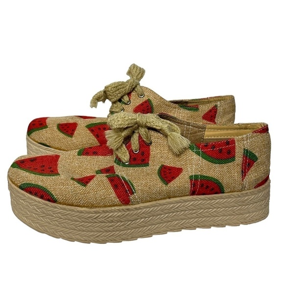 Cute Watermelon Canvas Platform Sneakers - Picture 2 of 16